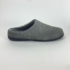 Lands End Mens Gray Shearling Slippers Sz 13